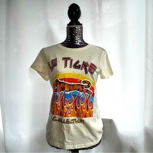 Le TIGRE Rhinestone Flame T-Shirt